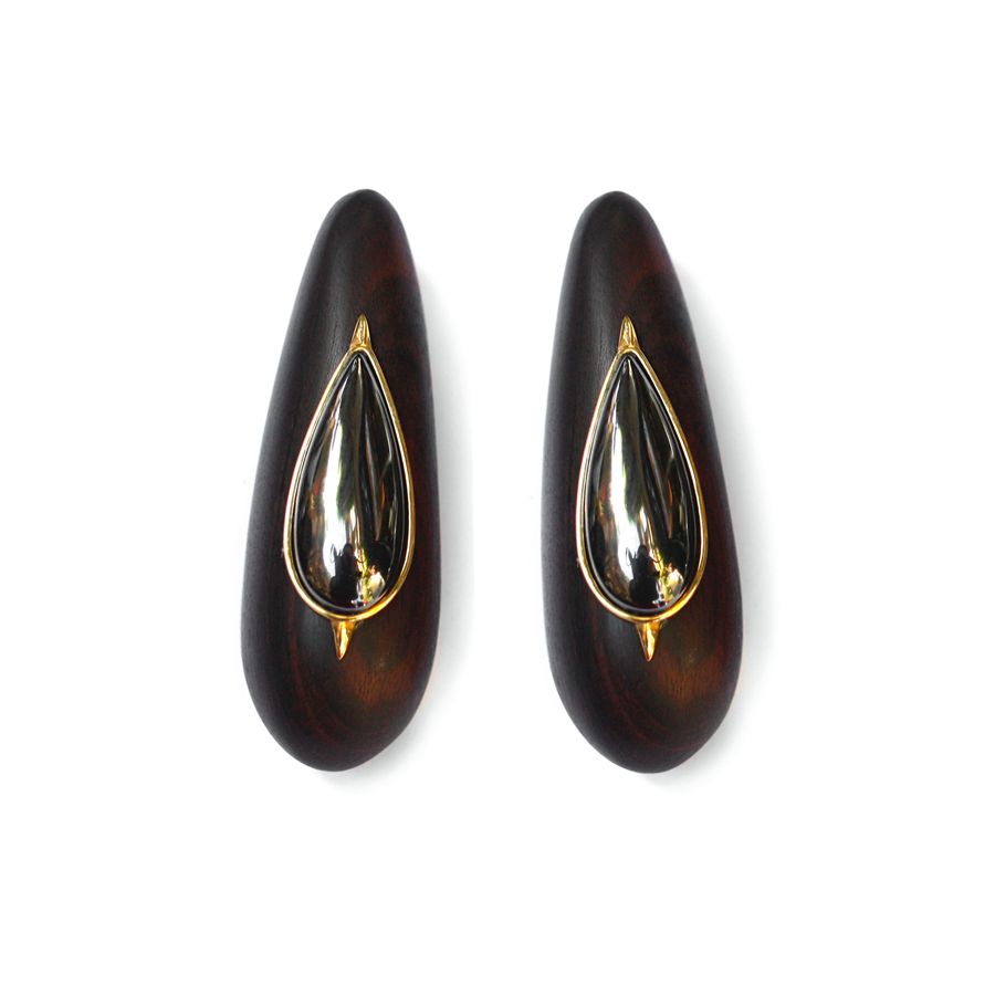 Ebony teardrop earrings Totem | OR EBGOCCIA